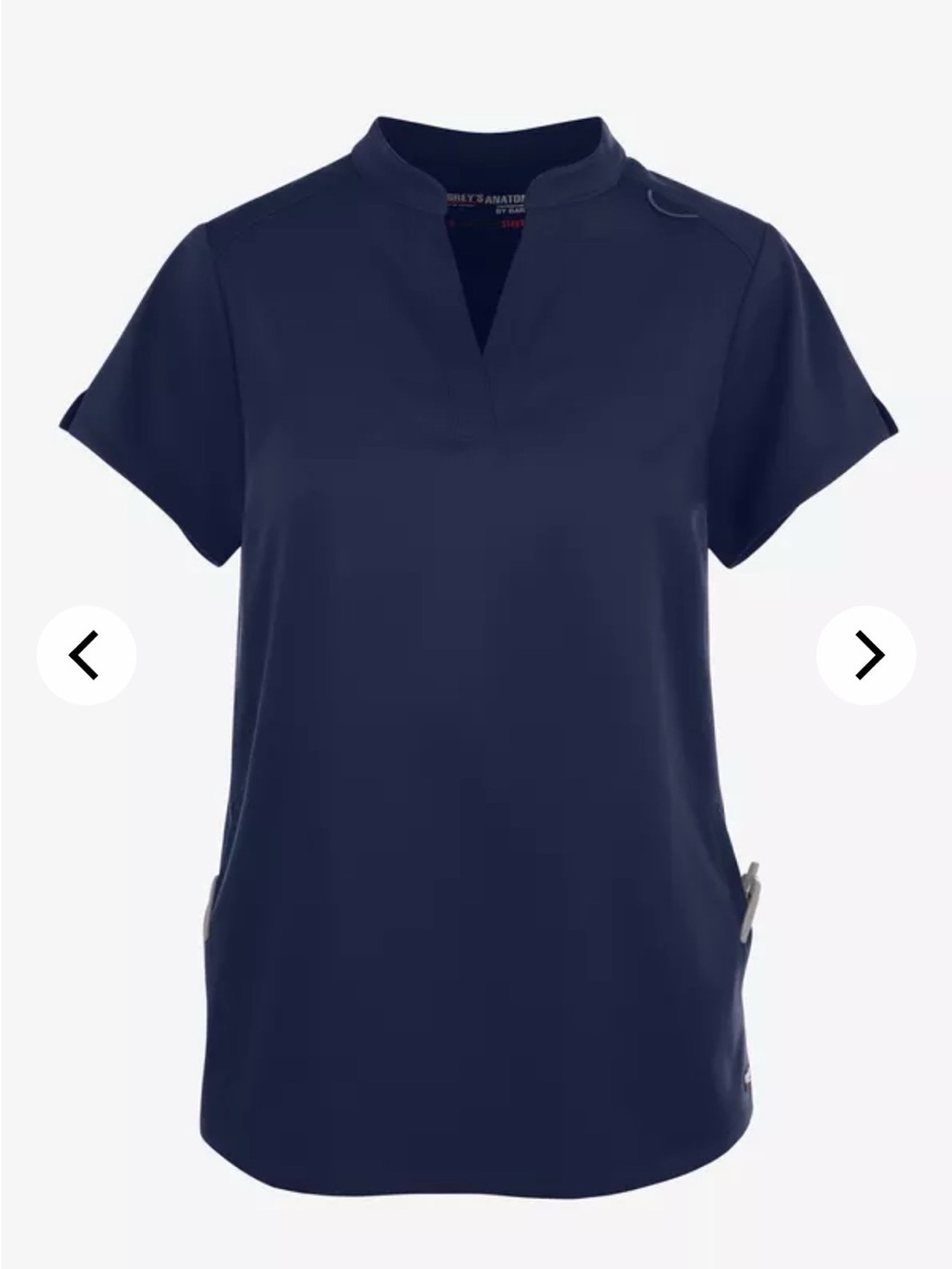 Grey's Anatomy Navy Notch-Neck Short Sleeve Scrub Top